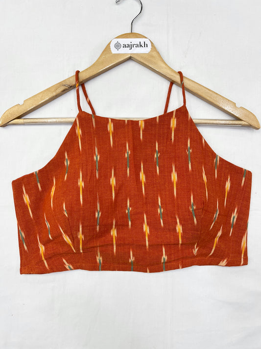 Orange Ikkat Crop Top