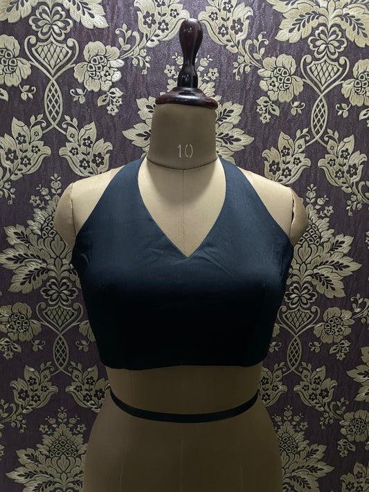 Black Halter Crop Top